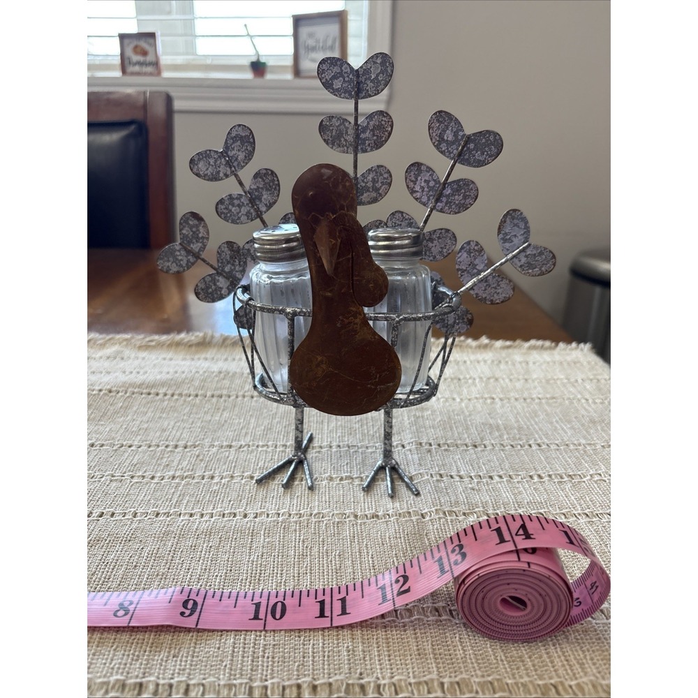 MUD PIE TURKEY SALT & PEPPER CADDY SET